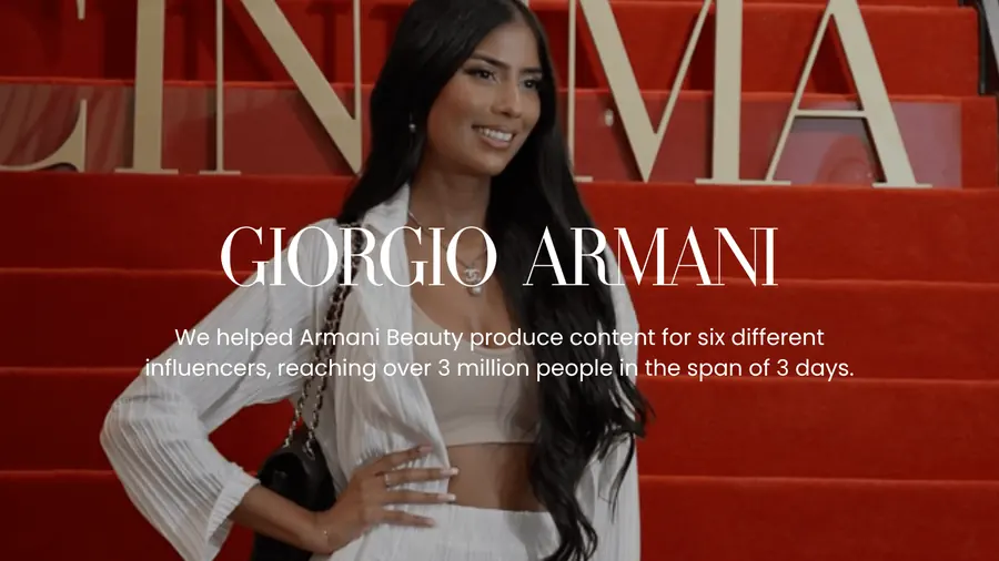 Giorgio Armani — 3M+ reach in 3 days